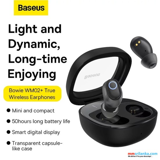 Baseus Bowie WM02 True Wireless Earphones (NGTW180101)-Black : Baseus